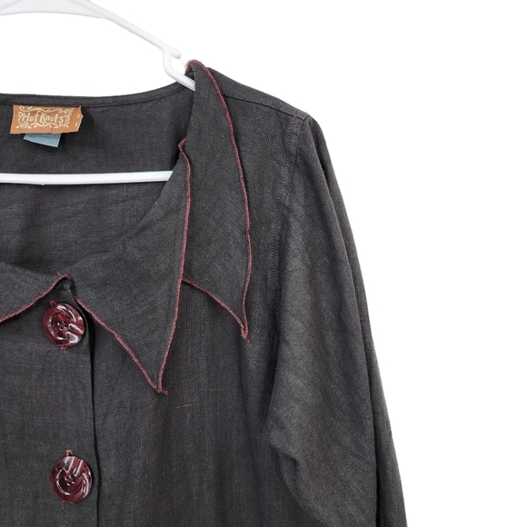 Hot Knots Women's 100% Linen Button Down Tunic Top- S/M - Picture 2 of 8